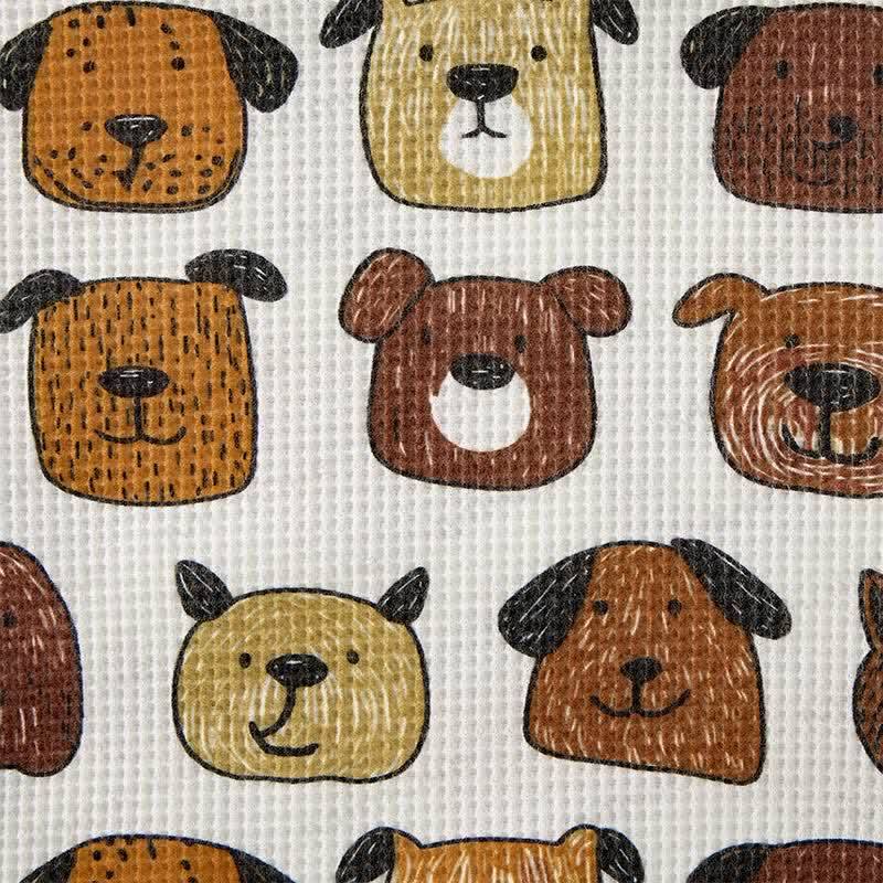 Baby White Puppy Print Waffle 2-piece Set - image 8