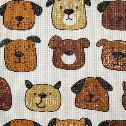 Baby White Puppy Print Waffle 2-piece Set - image 8