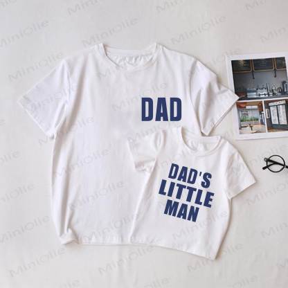 DAD/DAD'S LITTLE MAN White Family Slogan Print Matching T-Shirt - White - Adult T-Shirt: XL - image 1