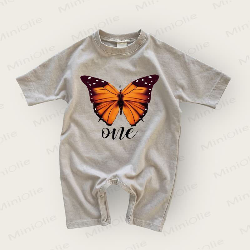 Baby Butterfly Grey Romper - Warm Grey - 18-24M - image 1