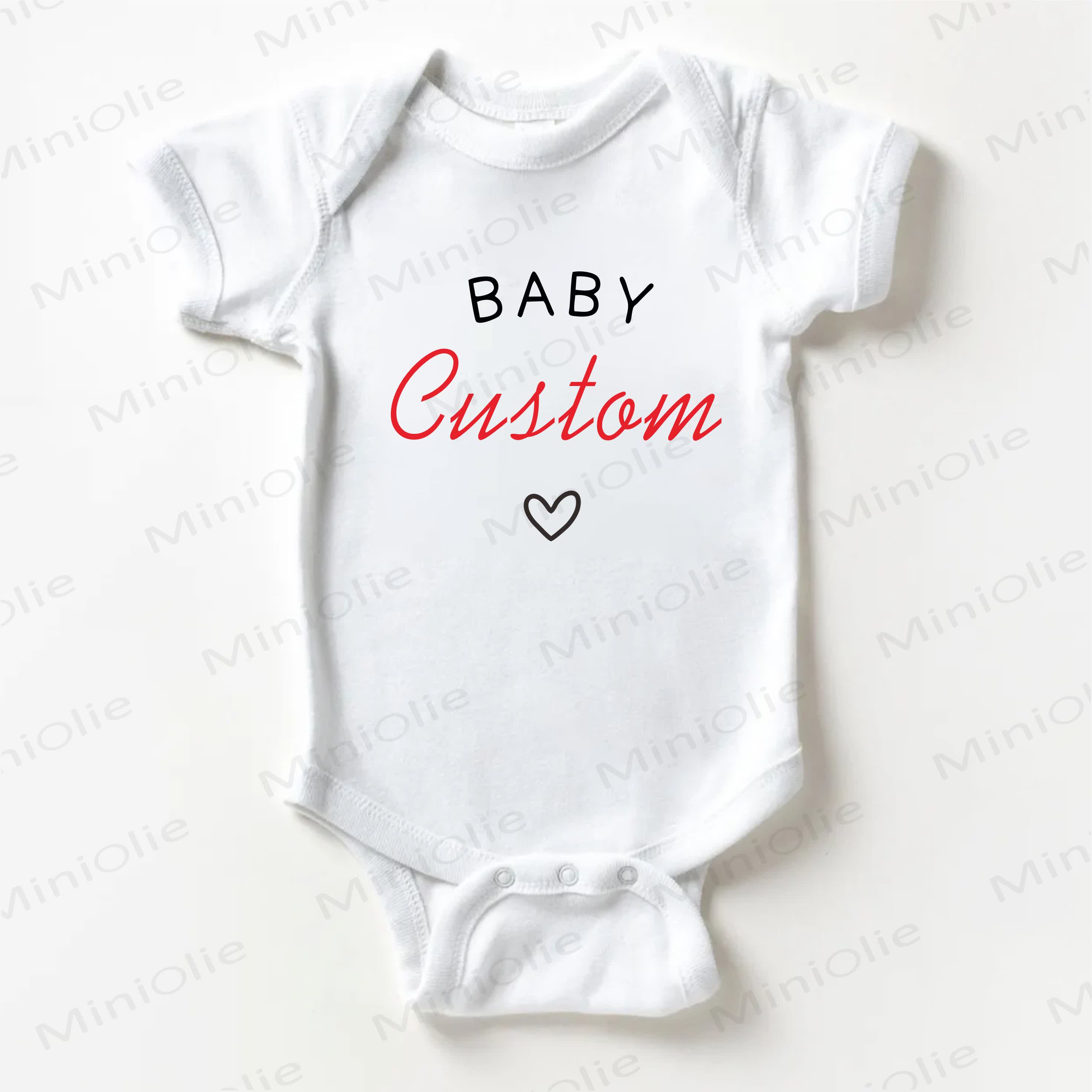 Name Customization Slogan Baby White Bodysuit - image 1