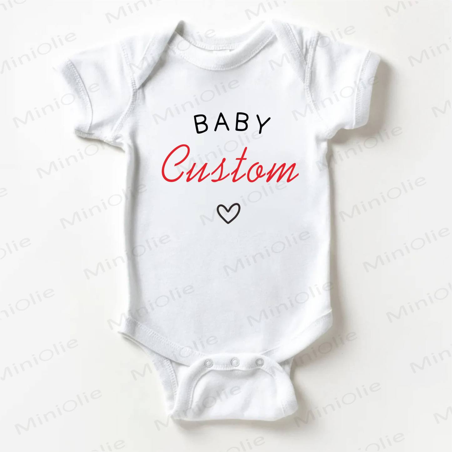 Name Customization Slogan Baby White Bodysuit - image 1