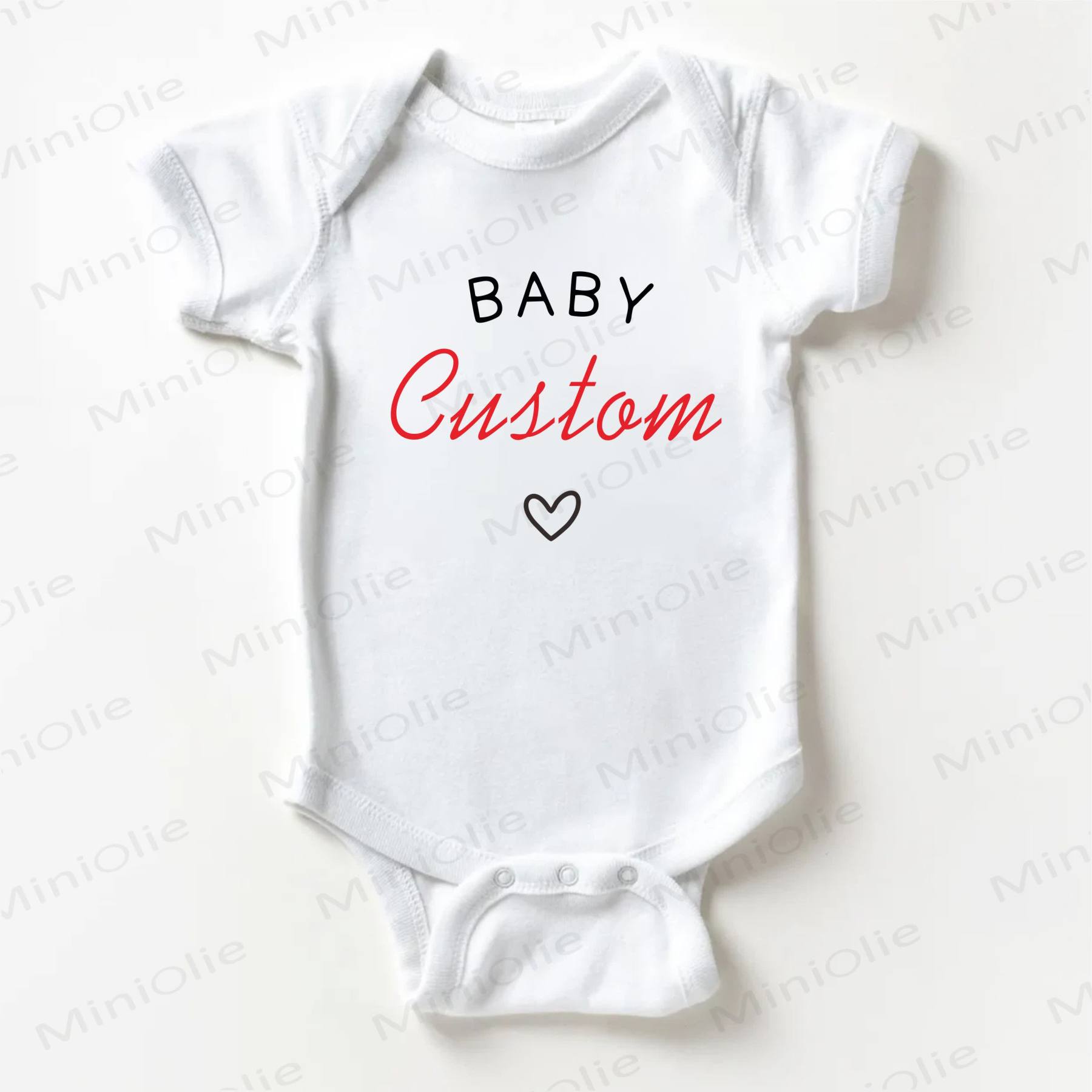 Name Customization Slogan Baby White Bodysuit - image 1