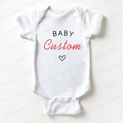 Name Customization Slogan Baby White Bodysuit - image 1