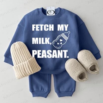 FETCH MY MILK PEASANT Baby Funny 2-piece Set - Blue - 2-3T - image 2