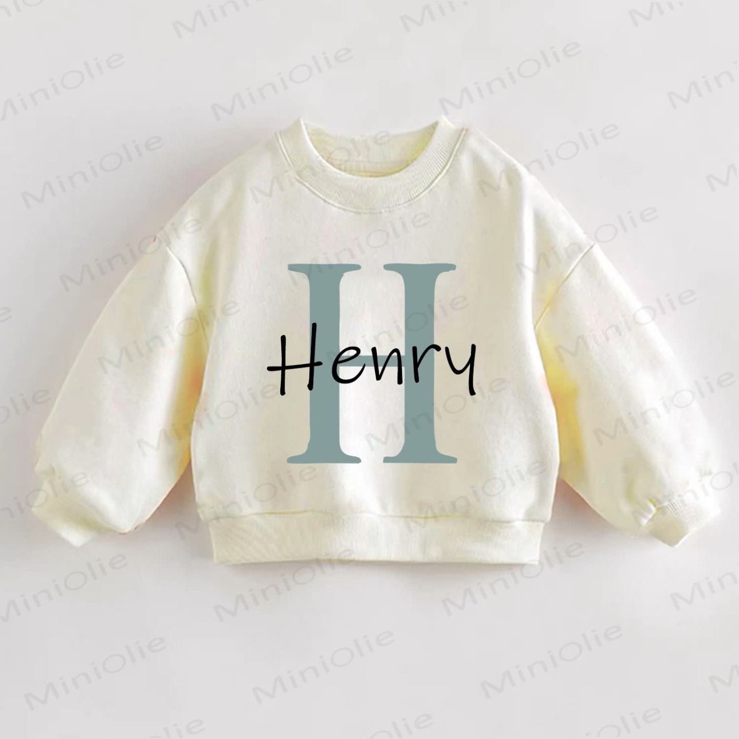 Custom Name Baby Sweatshirt with Light Blue Initial Letter - image 1