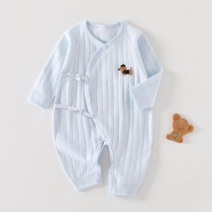Baby Newborn Puppy Patch Kimono Romper - Blue - 3-6M - image 10