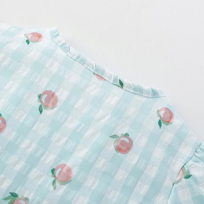 Toddler Green Plaid Peach Lovely Dress - image 4