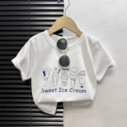 Toddler Cartoon Print Boxy T-Shirt - White Ice Cream - 4-5T - image 6