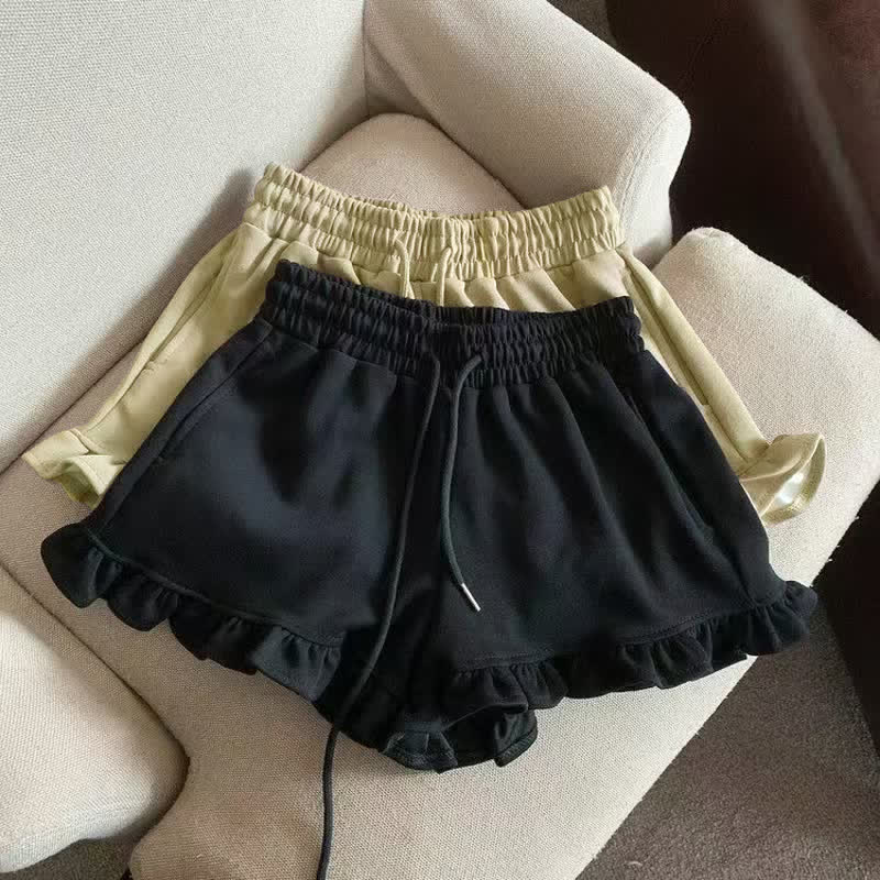 Toddler Girl Solid Color Cotton Blend Shorts - Black - 12-13T - image 2