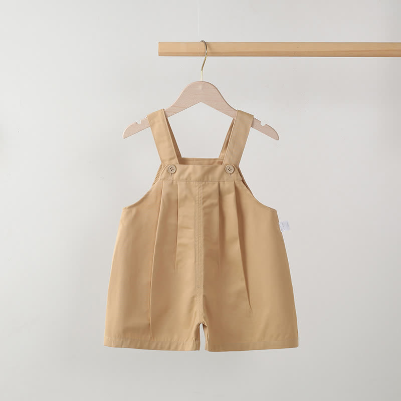 Toddler Solid Color Unisex Overalls - Khaki - 5-7T - image 3