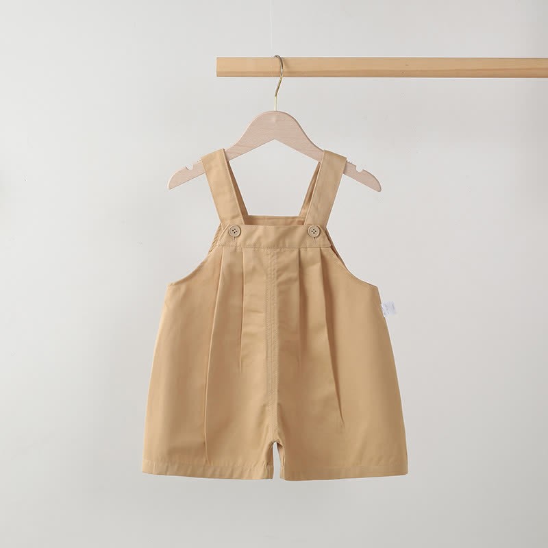 Toddler Solid Color Unisex Overalls - Khaki - 5-7T - image 3