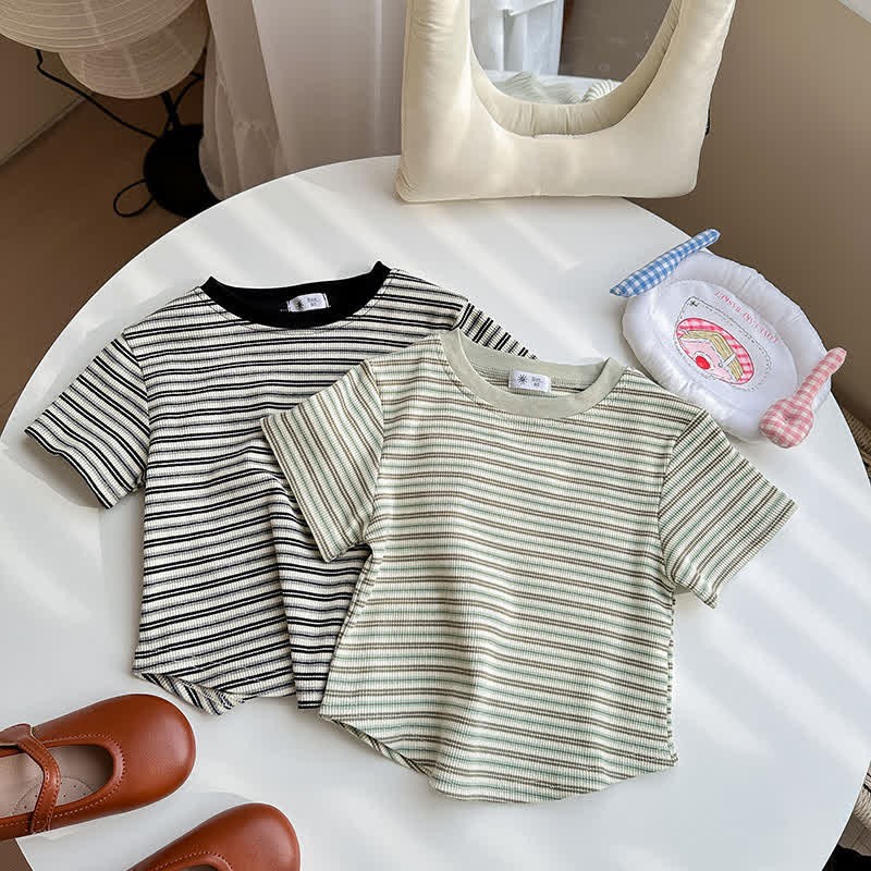 Kids Contrast Color Striped Base Layer T-Shirt - image 14