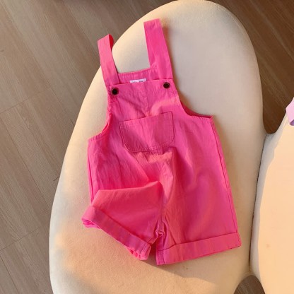 Toddler Solid Color Youthful Overalls - Pink - 10Y - image 16