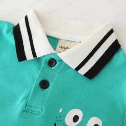 Kid Boy Smile Face Polo Shirt - image 8