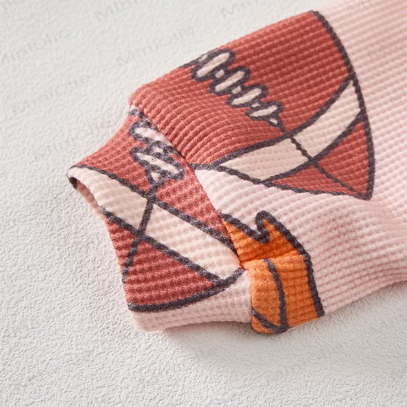Baby Football Maple Waffle Sweartshit and Pants 2-piece Set - image 6