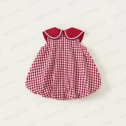 Toddler Apple Red Plaid Sleeveless Dress - image 3