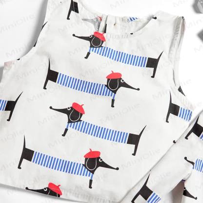 Baby Toddler Dachshund Sleeveless 2-piece Set - image 4