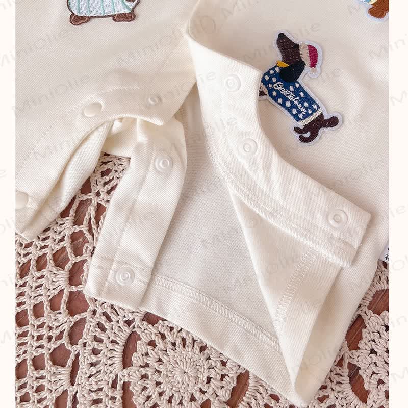 Baby Gentleman Puppy Patch Romper - image 7