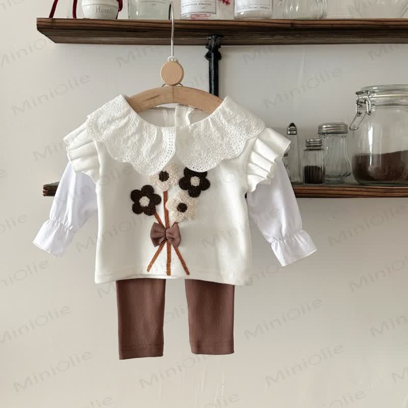 Baby Girl Flower Lace 2-piece Set - image 7