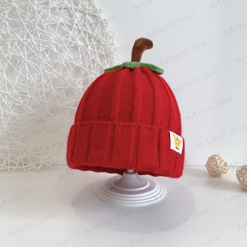 Baby Pumpkin Lovely Knitted Beanie - Red - 2-6T - image 12