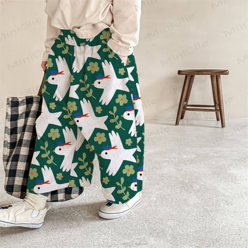 Baby Toddler Navy Pigeon Print Pants - Green - 2-3T - image 1