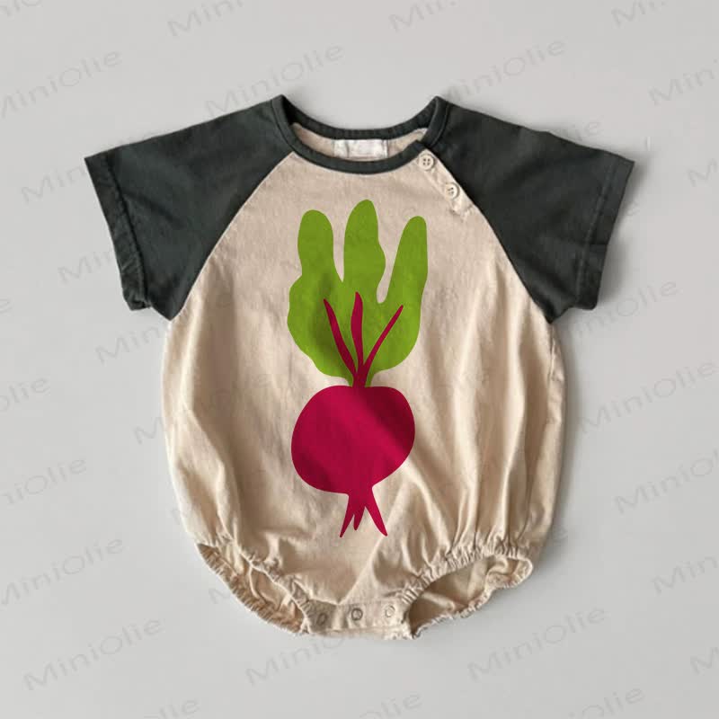Baby Radish Contrast Sleeves Bodysuit - Khaki - 18-24M - image 1