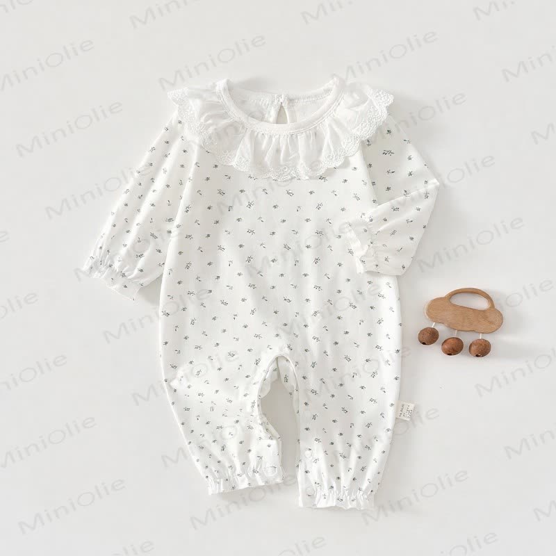 Baby Lace Collar Cotton Romper - White - 18-24M - image 6