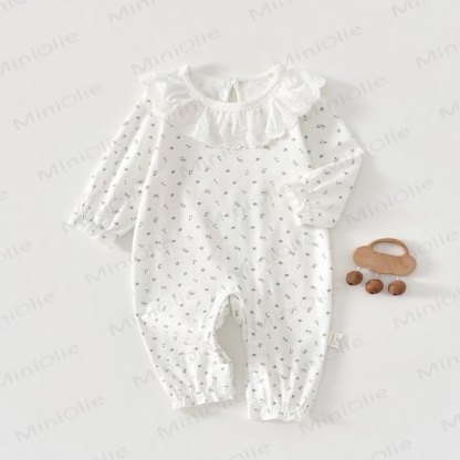 Baby Lace Collar Cotton Romper - White - 18-24M - image 6