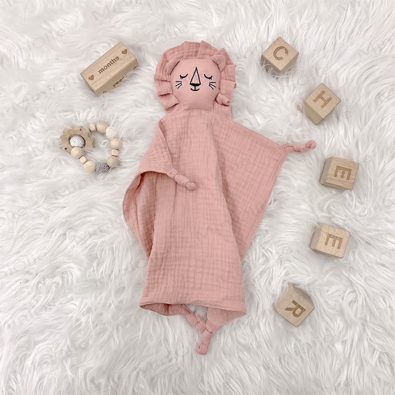 Personalized Baby Name Lion/Bear Security Blanket - Orange-pink Lion - 30x30cm - image 14