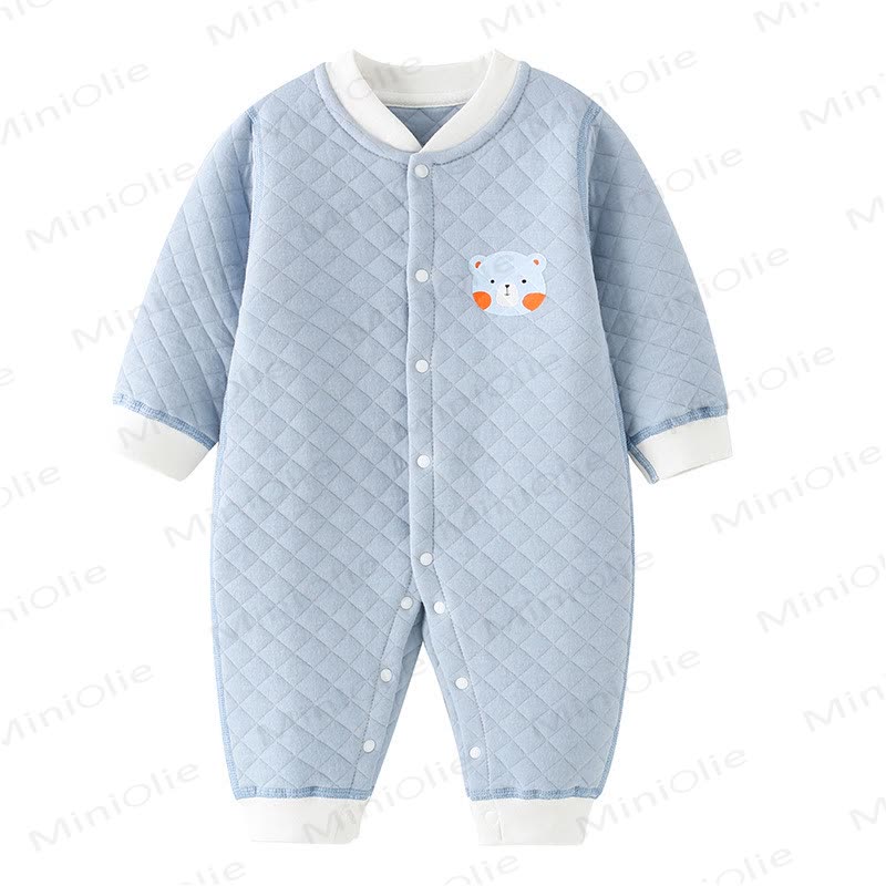  Newborn Baby Animal Thick Romper - Blue - 12-24M - image 4