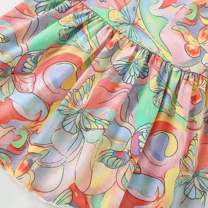 Toddler Colorful Abstract Butterfly Lovely Dress - image 6
