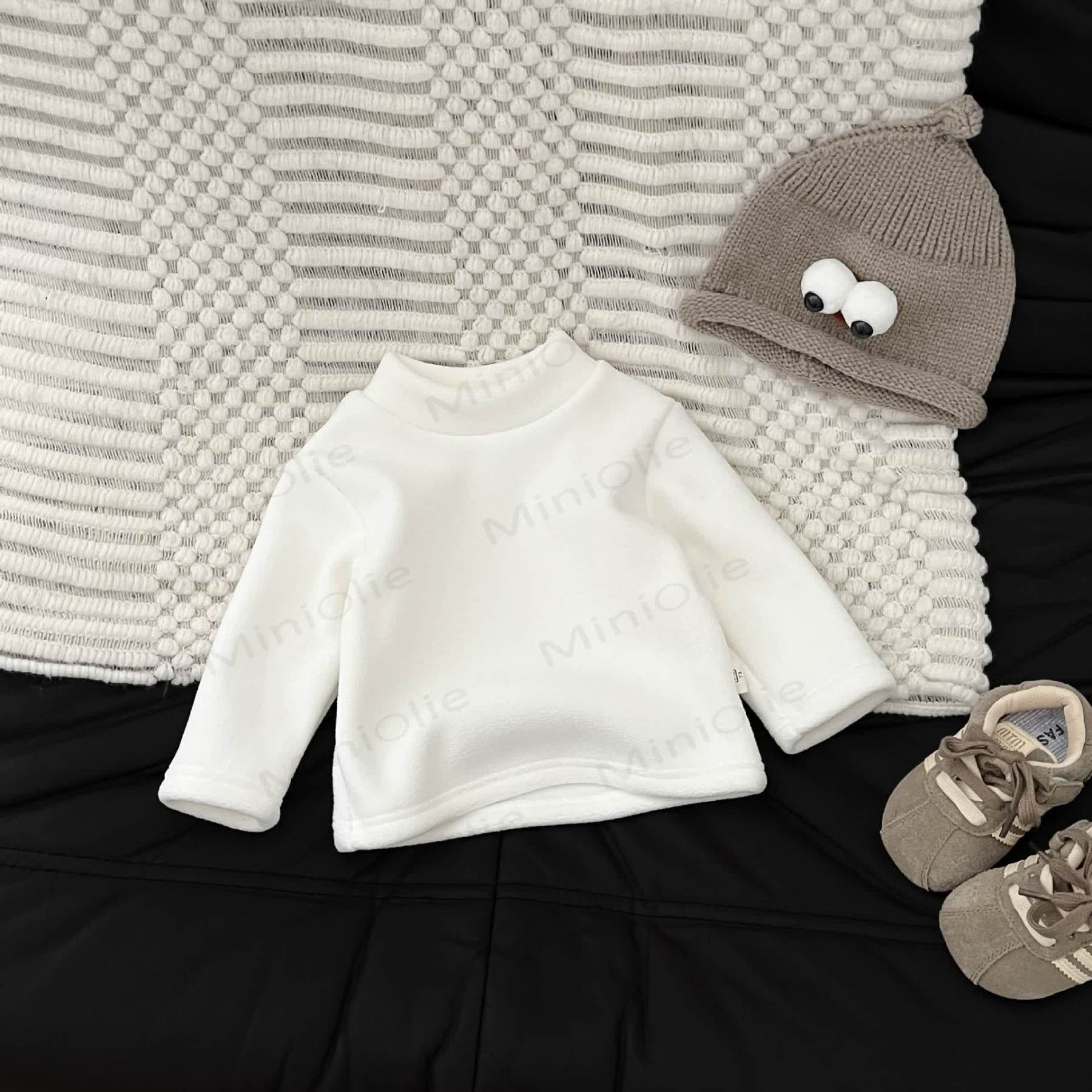 Baby Solid Color Fleece T-shirt - White - 3-5T - image 6