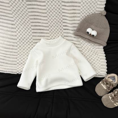 Baby Solid Color Fleece T-shirt - White - 3-5T - image 6