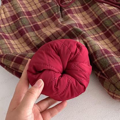 Baby Toddler Red Plaid Quilted Overalls & Red Top - image 7