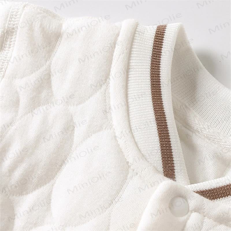  Baby Simple Quilted Bear Warm Romper - image 3