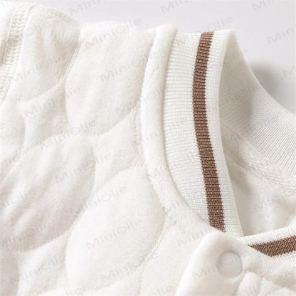  Baby Simple Quilted Bear Warm Romper - image 3
