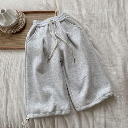 Toddler Basic Fleece Lined Straight-leg Pants  - Beige - 8Y - image 3