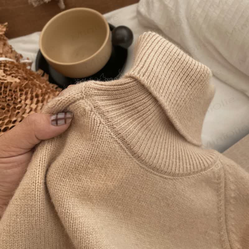 Kid Solid Color Turtleneck Sweater - image 3