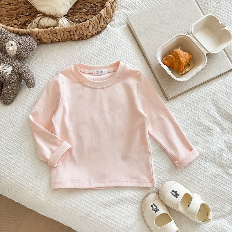 Kid Solid Color Base Layer Soft T-Shirt - Pink - 12Y - image 16