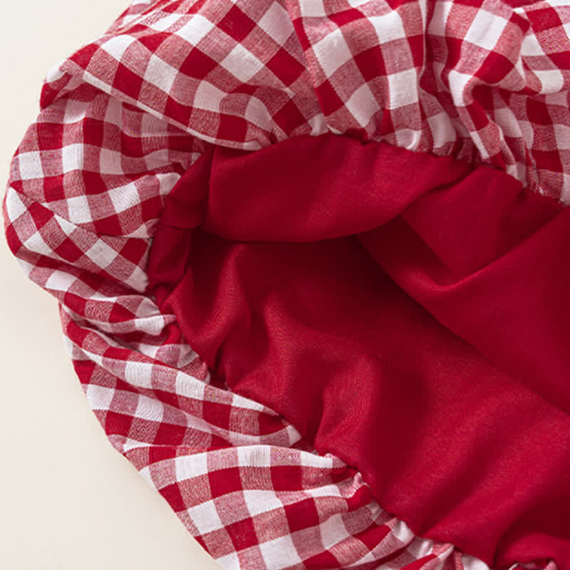 Toddler Apple Red Plaid Sleeveless Dress - image 12