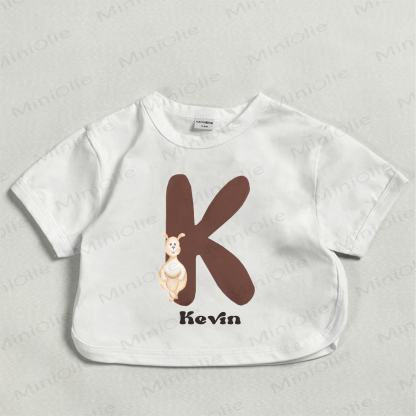 Customized Animal&Letter Baby Personalize Your Name White T-shirt - White - 18-24M - image 1