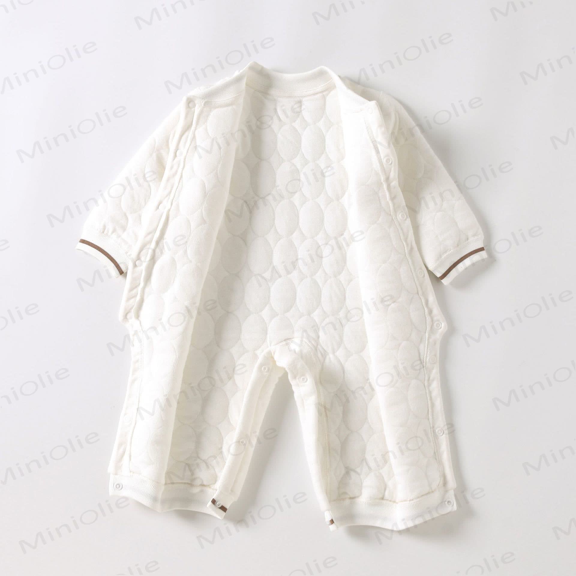  Baby Simple Quilted Bear Warm Romper - image 2