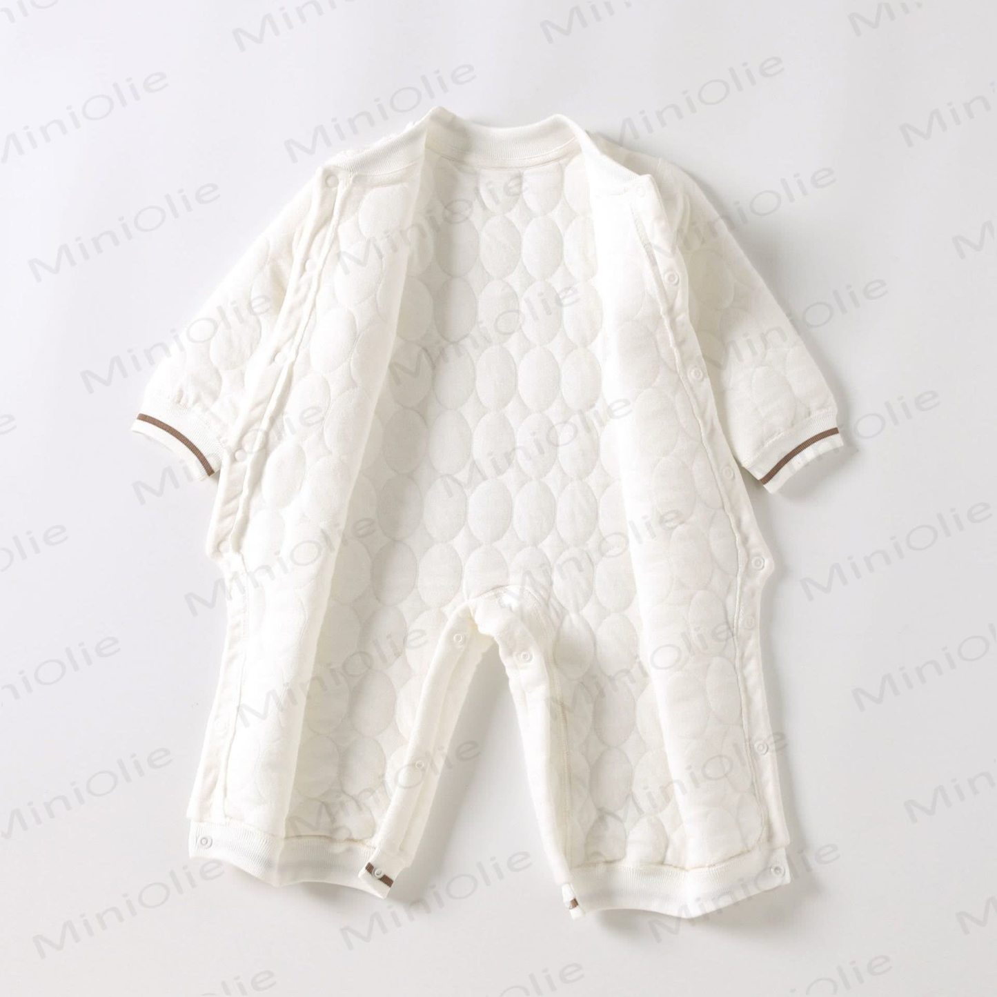  Baby Simple Quilted Bear Warm Romper - image 2