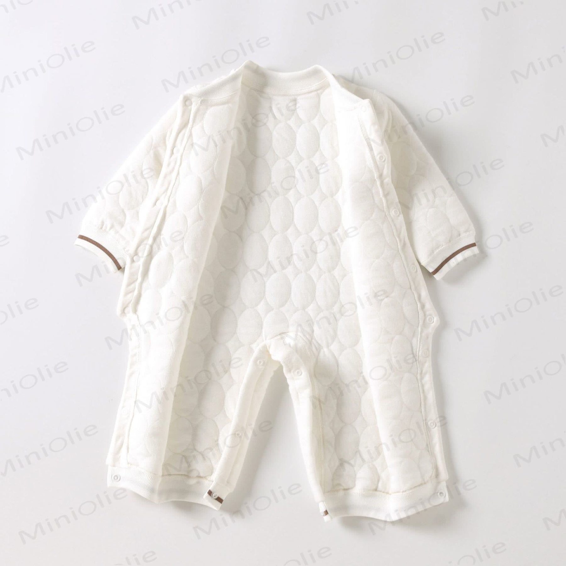  Baby Simple Quilted Bear Warm Romper - image 2