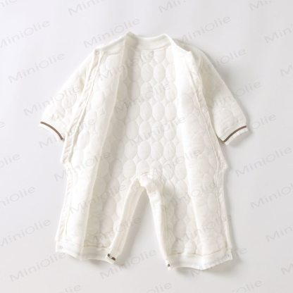  Baby Simple Quilted Bear Warm Romper - image 2