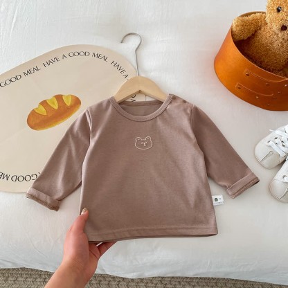 Baby Little Bear Base Layer T-Shirt - Coffee - 2-3T - image 10