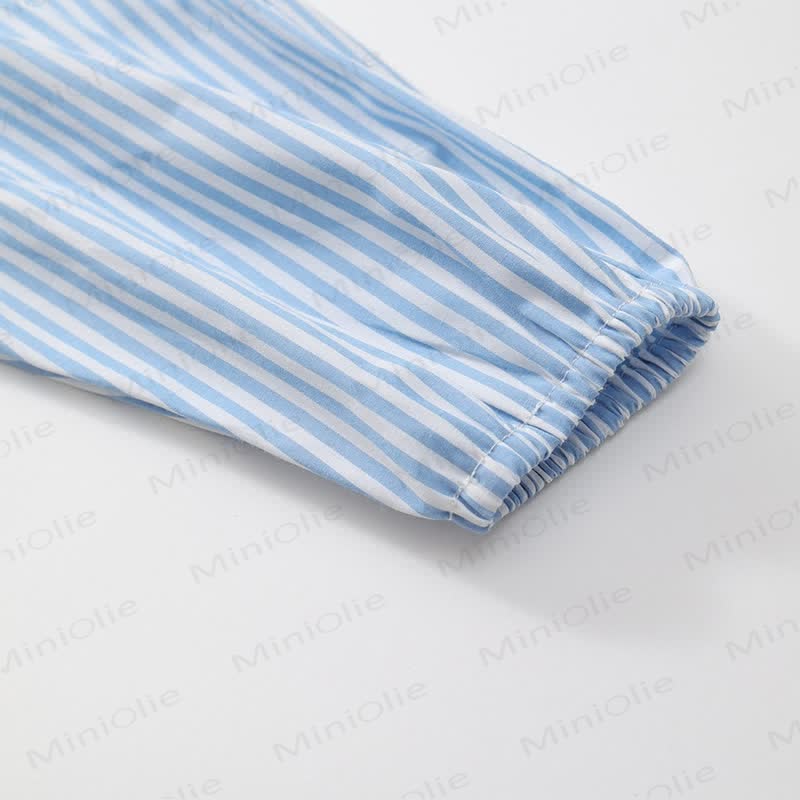 Toddler Blue Striped Tulle Shirt Dress - image 7