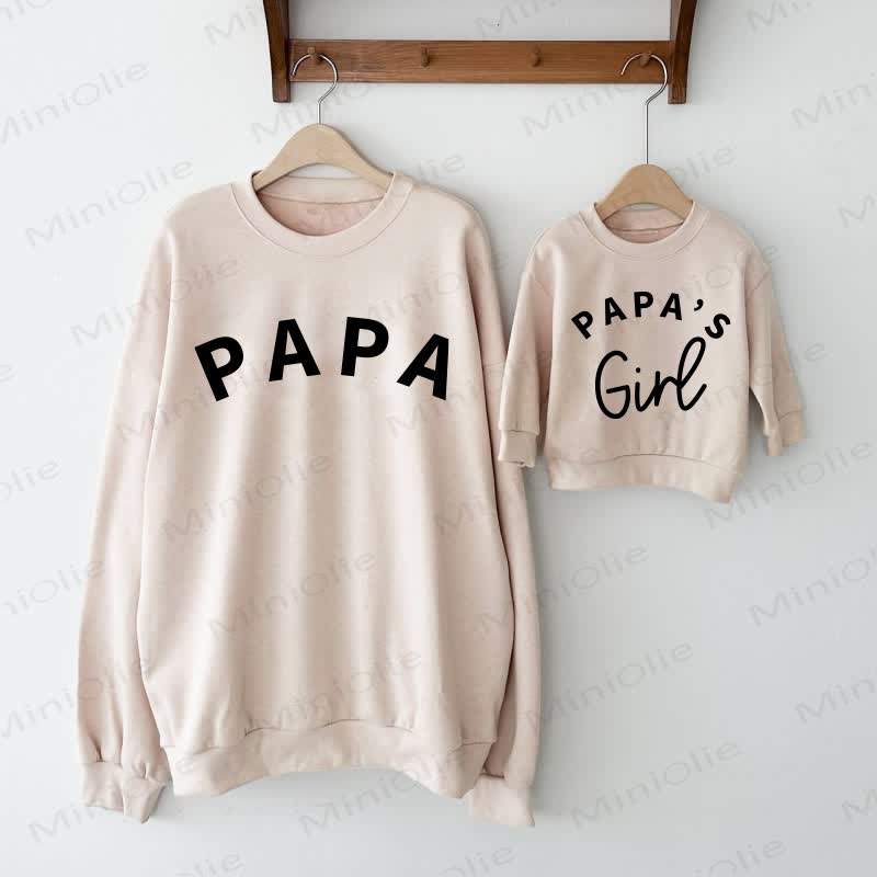 PAPA/PAPA'S GIRL Beige Family Sweatshirt - Beige - Adult Sweatshirt: XL - image 1