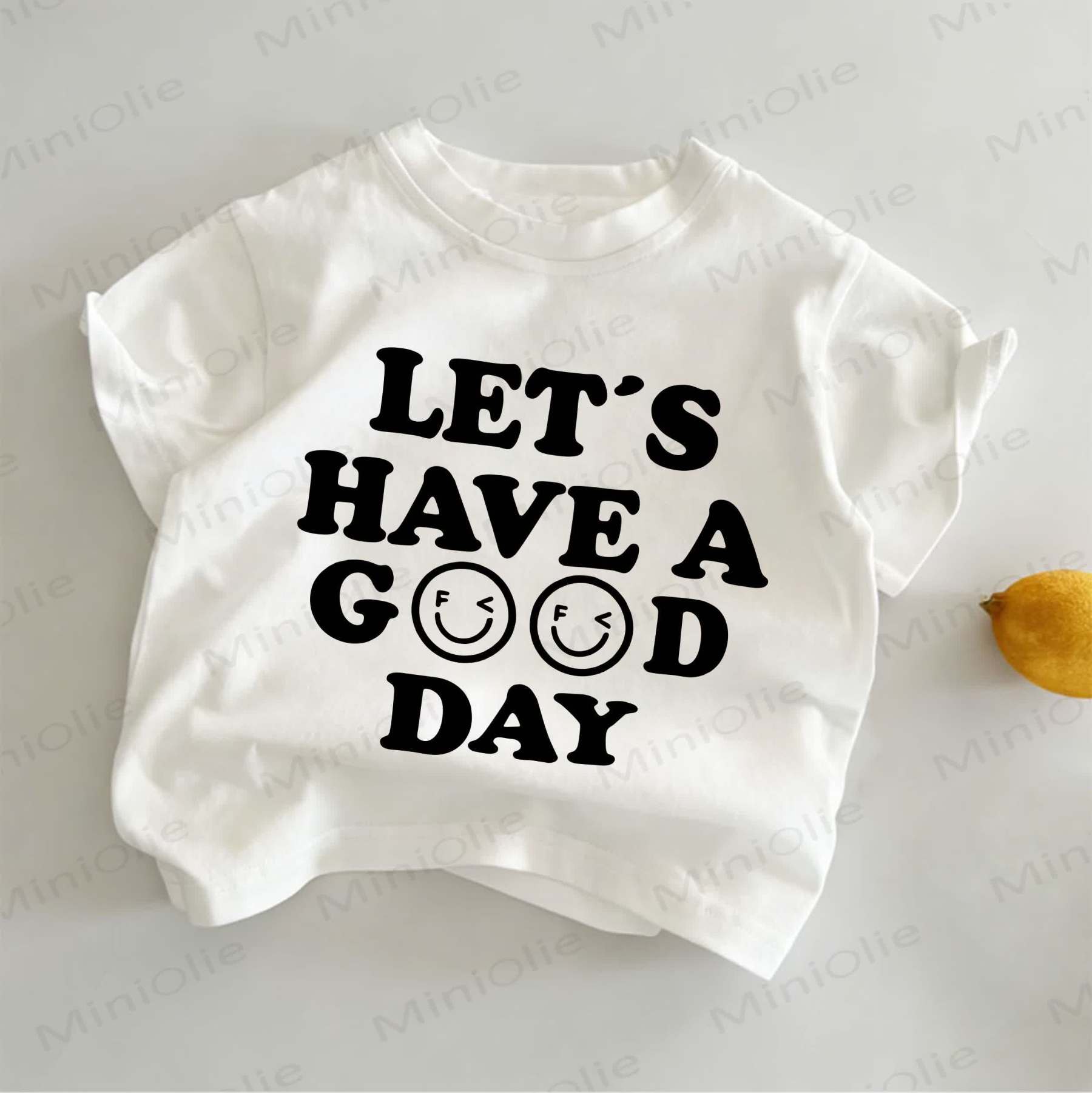 LET'S HAVE A GOOD DAY Toddler Slogan White T-shirt - White - 6-7T - image 1